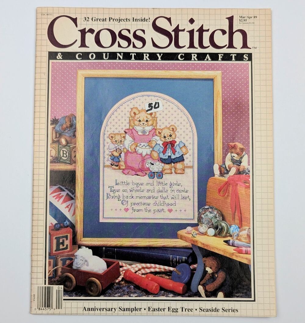Cross Stitch & Country Craft-Mar/Apr 1989-Vol 1V No 4- Patterns Instructions DIY